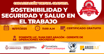  Capacitación online gratis "Sostenibilidad y seguridad y salud en el trabajo" de la GRTPE Lambayeque