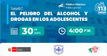 Capacitación online "El peligro del alcohol y drogas en los adolescentes" del MINSA