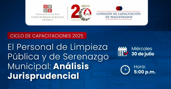  Capacitación online "El personal de limpieza pública y de serenazgo: Análisis jurisprudencial" 