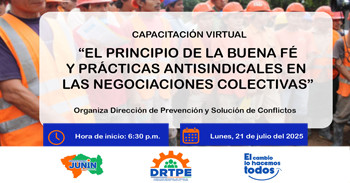  Capacitación online "El principio de la buena Fé y Prácticas antisindicales en las negociaciones colectivas" 
