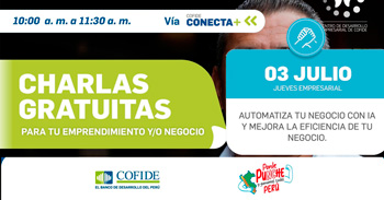 Charla online gratis "Automatiza tu negocio con IA y mejora la eficiencia de tu negocio." del COFIDE