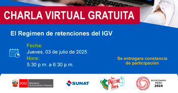 Charla online gratis "El Regimen de retenciones del IGV" de la SUNAT