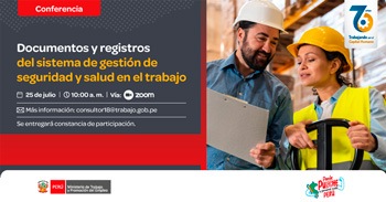  Conferencia online "Documentos y registros del sistema de gestión de seguridad y salud en el trabajo" del MTPE
