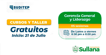  Curso online gratis "Gerencia general y liderazgo" de la Municipalidad de Sullana