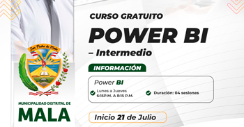  Curso online gratis de "Power BI - Intermedio" de la Municipalidad Distrital de Mala