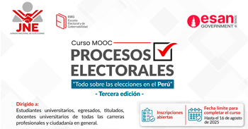 Curso online gratis "Procesos Electorales: Todo sobre las elecciones en el Perú" del JNE