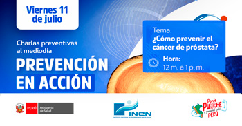 Evento online "¿Cómo prevenir el cáncer de próstata?" del INEN