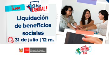  Evento online gratis "Liquidación de beneficios sociales" del MTPE
