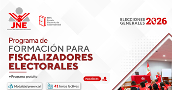  Programa gratuito de "Formación para Fiscalizadores Electorales" del JNE