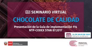  Seminario online "Presentación virtual de la Guía de implementación 114 - NTP-CODEX STAN 87:2017" de Inacal