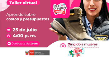  Taller online "Aprende sobre costos y presupuestos" de Mujer Produce
