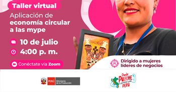 Taller  online "Economía circular aplicada a las mype" de PRODUCE