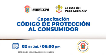  Capacitación  online gratis "Código de Protección al Consumidor" de la Municipalidad Provincial de Chiclayo