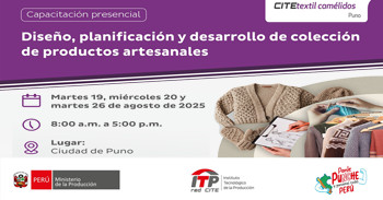  Capacitación presencial "Diseño, planificación y desarrollo de colección de productos artesanales" 