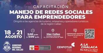  Capacitación presencial gratis "Manejo de redes sociales para emprendedores" del Gobierno Regional del Callao