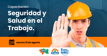  Capacitación presencial gratis "Seguridad y Salud en el Trabajo"  de la DRTPE Junín