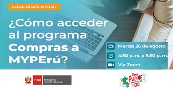  Capacitación online "¿Cómo acceder al programa de compras Myperù?" de PRODUCE