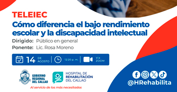  Capacitación virtual  "Cómo diferencia el bajo rendimiento escolar y la discapacidad intelectual" 