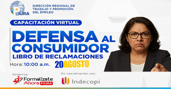 Capacitación online "Defensa al Consumidor: Libro de Reclamaciones" de la DRTPE Piura