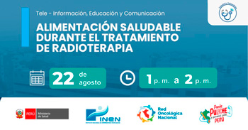  Capacitación online gratis "Alimentación saludable durante el tratamiento de radioterapia" del INEN