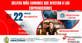  Capacitación online gratis "Delitos más comunes que afectan a los emprendedores" 