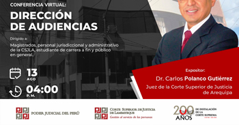  Capacitación online gratis "Dirección de Audiencias" de la Corte Superior de Justicia de Lambayeque