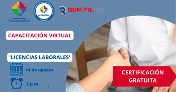  Capacitación online gratis "Licencias laborales" de la DRTPE Cajamarca