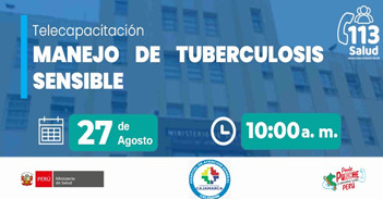 Capacitación online gratis "Manejo de tuberculosis sensible" del MINSA