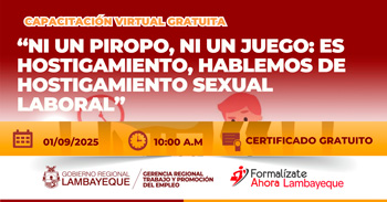  Capacitación online gratis Ni un piropo, ni un juego: es hostigamiento. Hablemos de hostigamiento sexual laboral