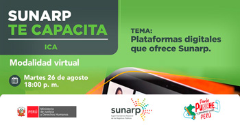  Capacitación online gratis "Plataformas digitales que ofrece la Sunarp" de la SUNARP