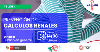  Capacitación online gratis "Prevención de calculos renales" del Hospital Nacional Arzobispo Loayza