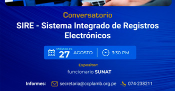 Conversatorio Presencial Gratuito "SIRE - Sistema Integrado de Registros Electrónicos"