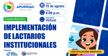  Capacitación online "Implementación de lactarios institucionales" de la DRTPE Apurímac