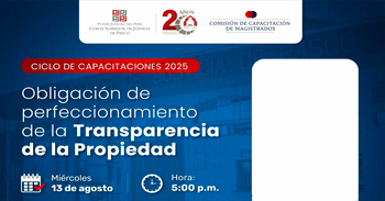  Capacitación online "Obligación de perfeccionamiento de la Transparencia de la Propiedad" 