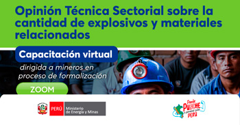  Capacitación online "Opinión Técnica Sectorial sobre la cantidad de explosivos y materiales relacionados" 