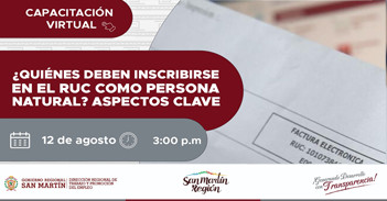  Capacitación online "¿Quiénes deben Inscribirse en el RUC como Persona Natural? Aspectos Clave" 