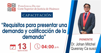  Capacitación online "Requisitos para presentar una demanda y calificación de la demanda"