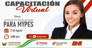  Capacitación online "Sistemas de Facturación (Software) para MYPES" de la DRTPE de Madre de Dios