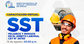  Capacitación online "SST: Peligros y Riesgos en el ámbito laboral - Ley 29783" de la DRTPE Piura