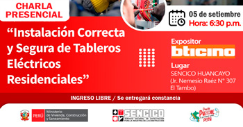  Charla presencial gratis sobre "Instalación correcta y segura de tableros eléctricos residenciales"