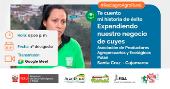  Charla online Te cuento mi historia de éxito: Expandiendo nuestro negocio de cuyes