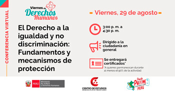  Conferencia online "El Derecho a la igualdad y no discriminación: Fundamentos y mecanismos de protección"