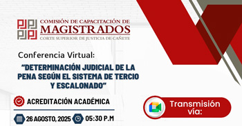  Conferencia online "Determinación Judicial de la Pena según el Sistema de Tercio y Escalonado" 