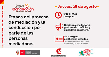  Conferencia online "Etapas del proceso de mediación y la conducción por parte de las personas mediadoras" 