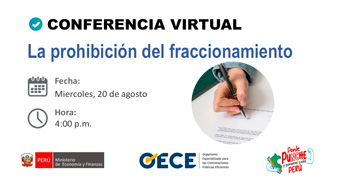  Conferencia online gratis "La prohibición del fraccionamiento" del OECE