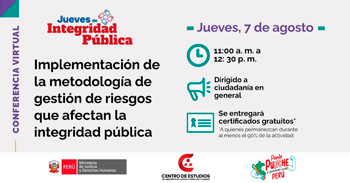 Conferencia online "Implementación de la metodología de gestión de riesgos que afectan la integridad pública" 