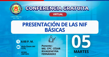 Conferencia online "Presentación de las NIF Básicas" del Colegio de Contadores Públicos de Junín