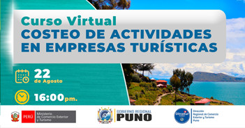 Curso online "Costeo de Actividades en Empresas Turística" de la DIRCETUR Puno