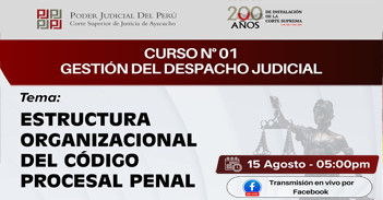  Curso online "Estructura Organizacional del Código Procesal Penal"  Corte Superior de Justicia de Ayacucho