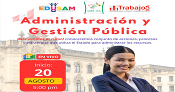   Curso online gratis "Administración y Gestión Pública" de la DRTPE de Ica